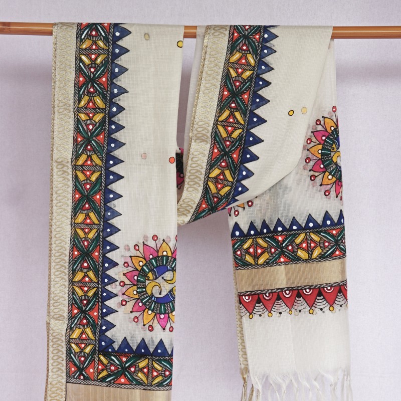 Hand-painted Fish Kota dupatta